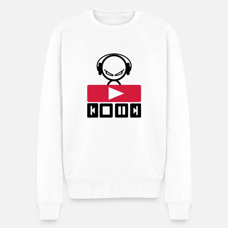 musik - Männer Premium Bio Pullover - Weiß