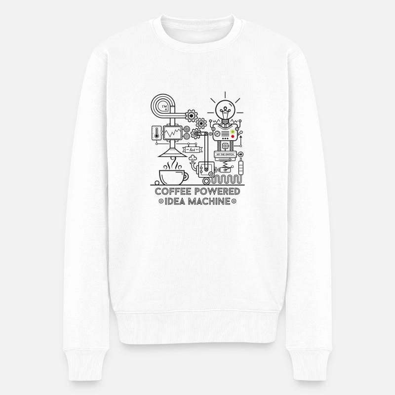 Coffee powered - black - Männer Premium Bio Pullover - Weiß