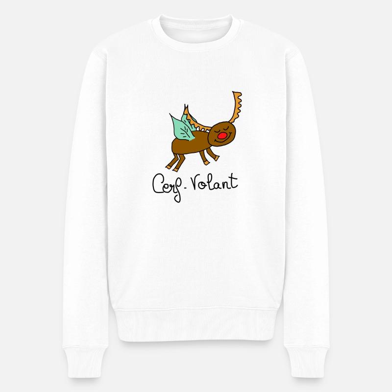 cerf volant - Pull Premium bio Homme - blanc