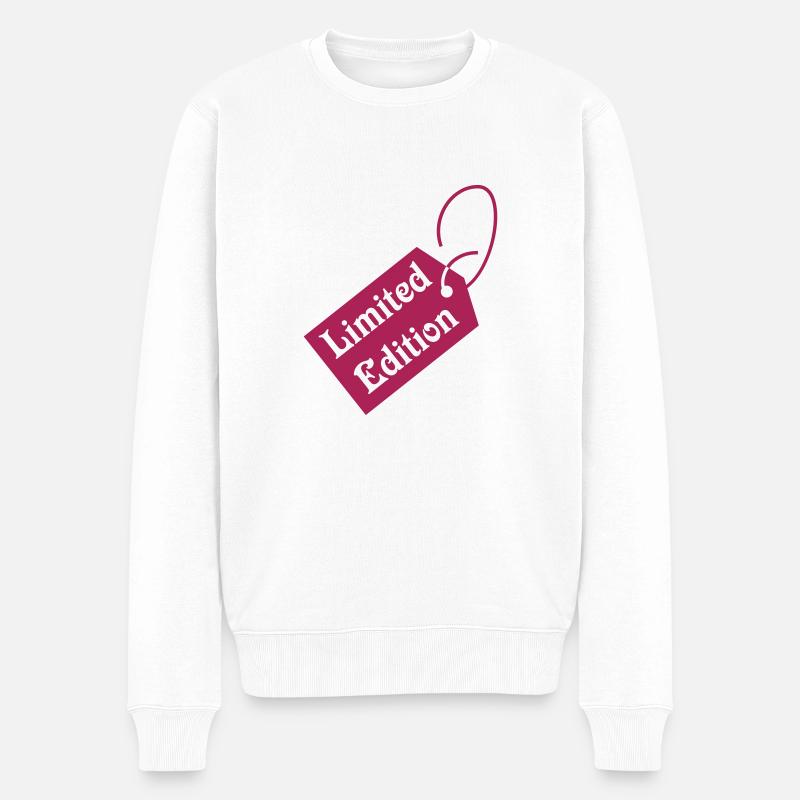 Limited Edition Schild Banner - Männer Premium Bio Pullover - Weiß