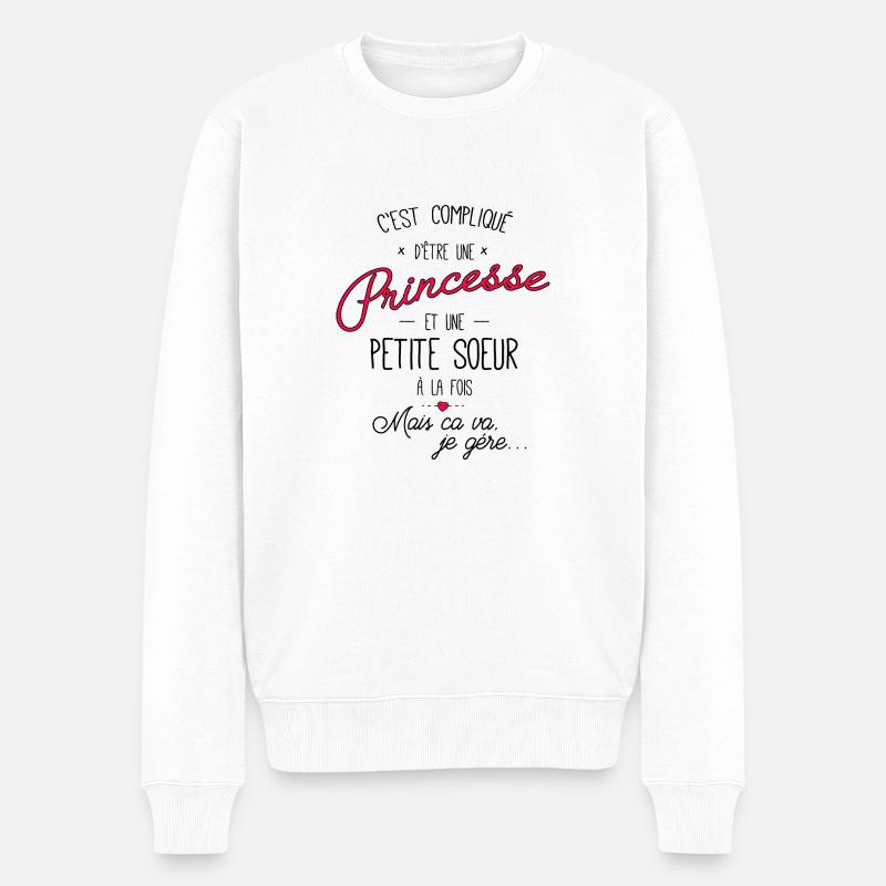 Princesse et petite soeur a la fois - Pull Premium bio Homme - blanc
