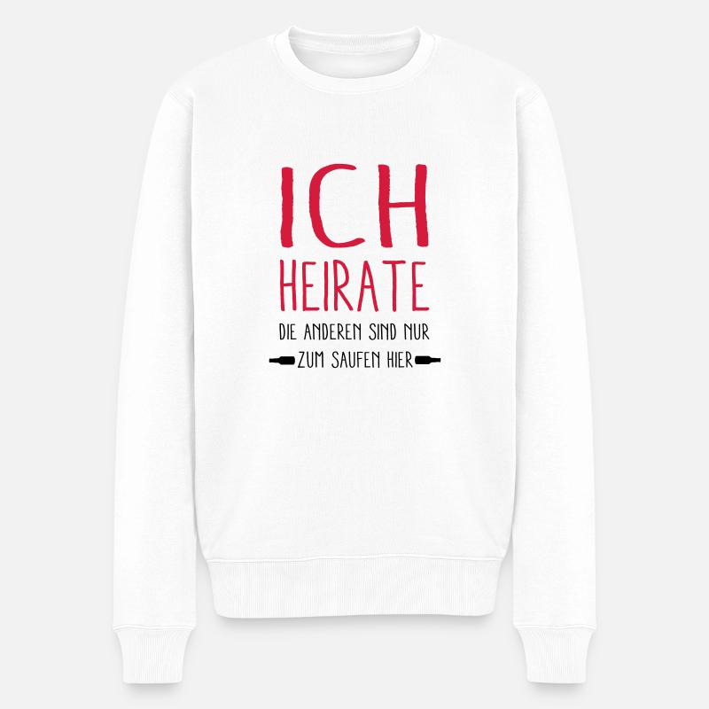 ich Heirate - Männer Premium Bio Pullover - Weiß