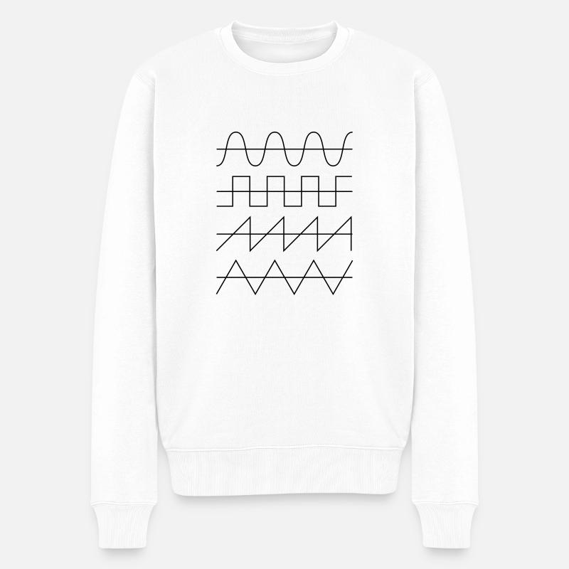 Wellenformen Audio Waveform Oscillator Synthesizer - Männer Premium Bio Pullover - Weiß