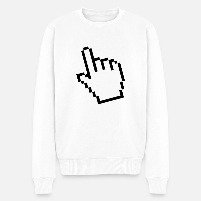 Mauszeiger 3D - Männer Premium Bio Pullover - Weiß