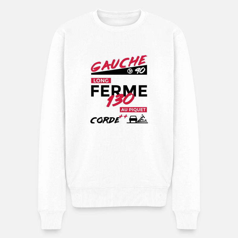 Notes Rallye - Gauche 90 long - Pull Premium bio Homme - blanc