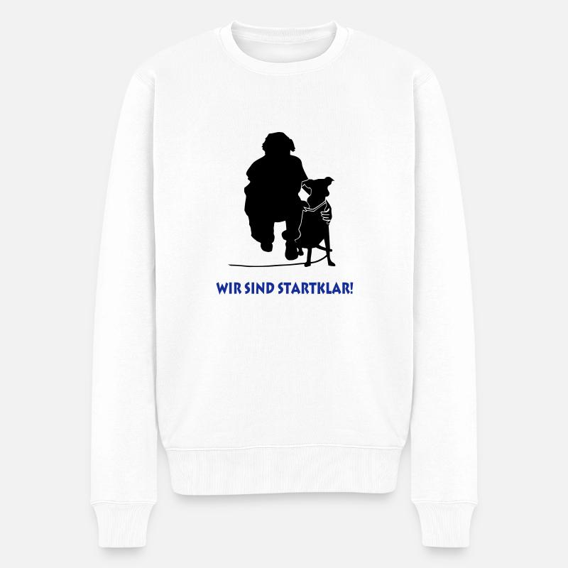 Hund am Ansatz - Männer Premium Bio Pullover - Weiß