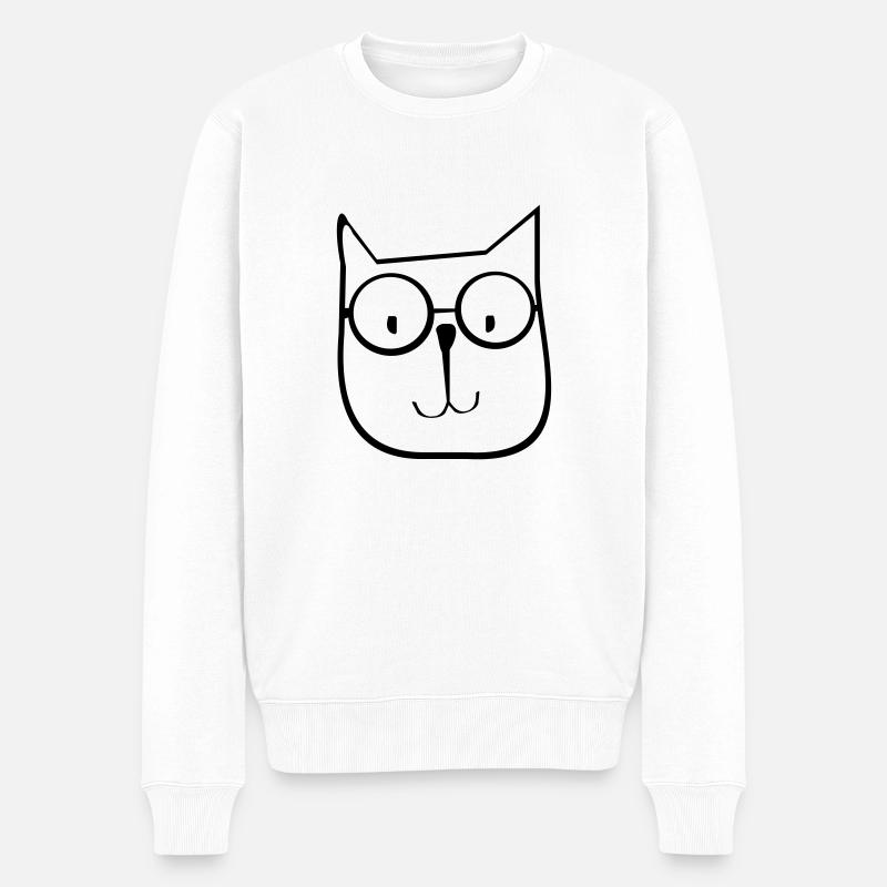 cat1 - Männer Premium Bio Pullover - Weiß