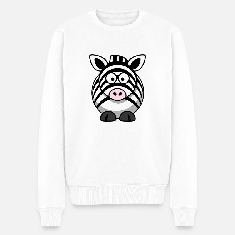 Zebra Cartoon - Pull Premium bio Homme - blanc