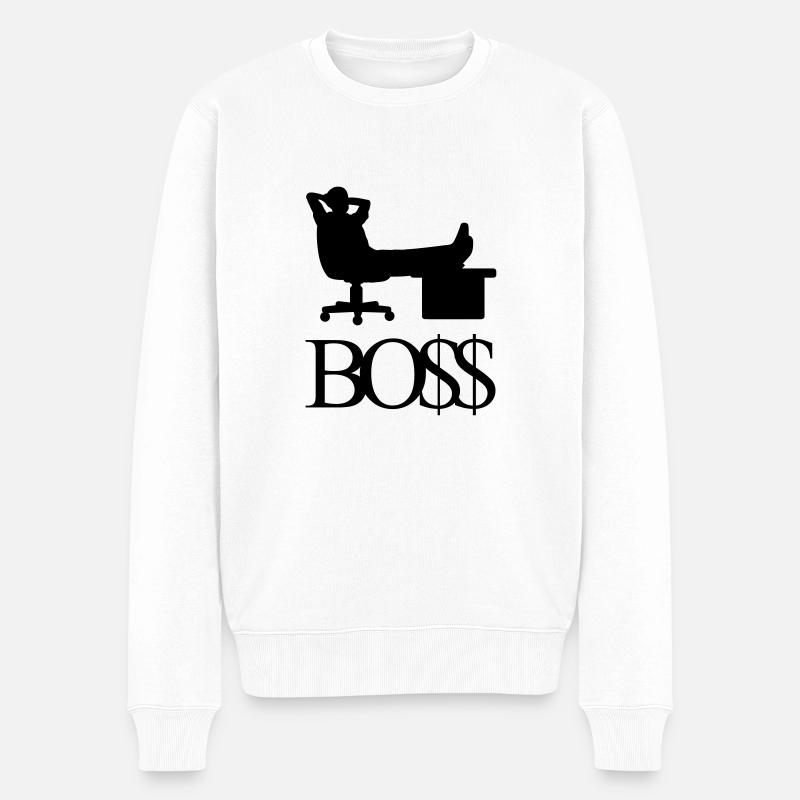 Boss - Männer Premium Bio Pullover - Weiß