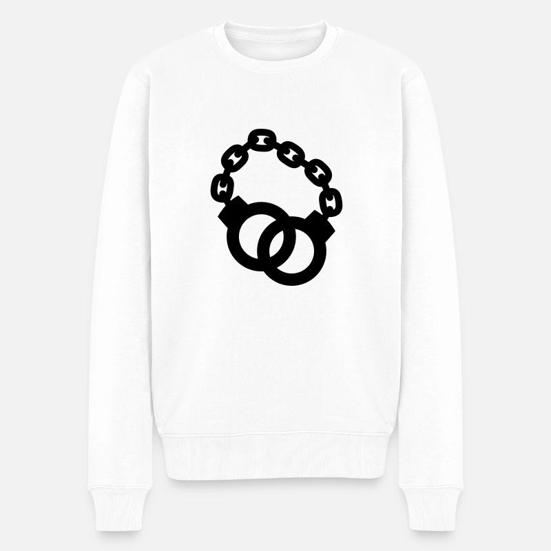 menottes verrouillées policier ou dame - Pull Premium bio Homme - blanc