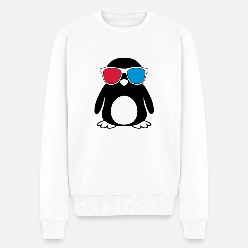 Swaggy Penguin - Männer Premium Bio Pullover - Weiß
