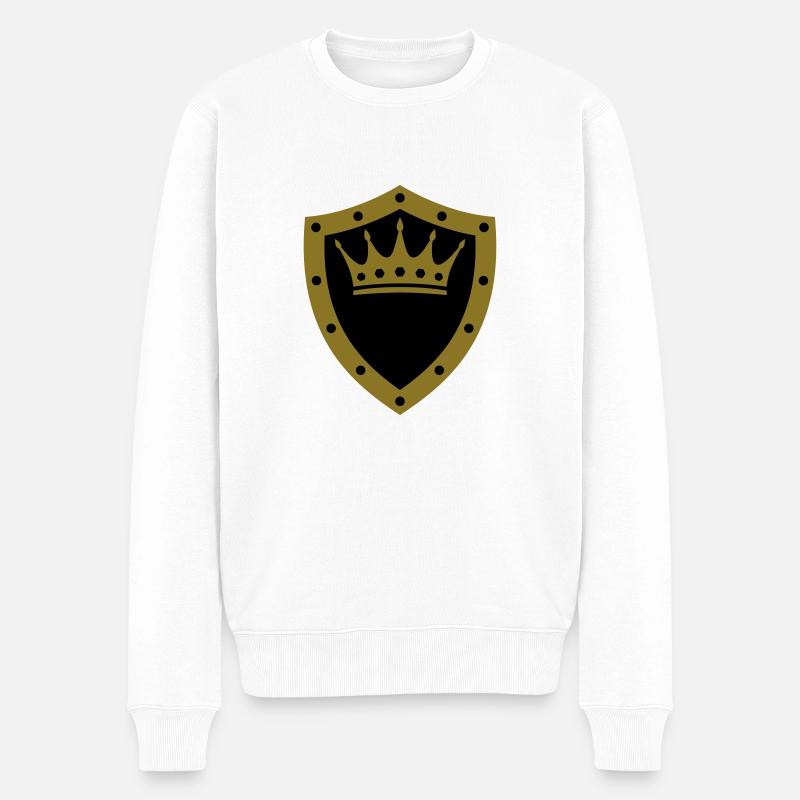 King Shield - Männer Premium Bio Pullover - Weiß
