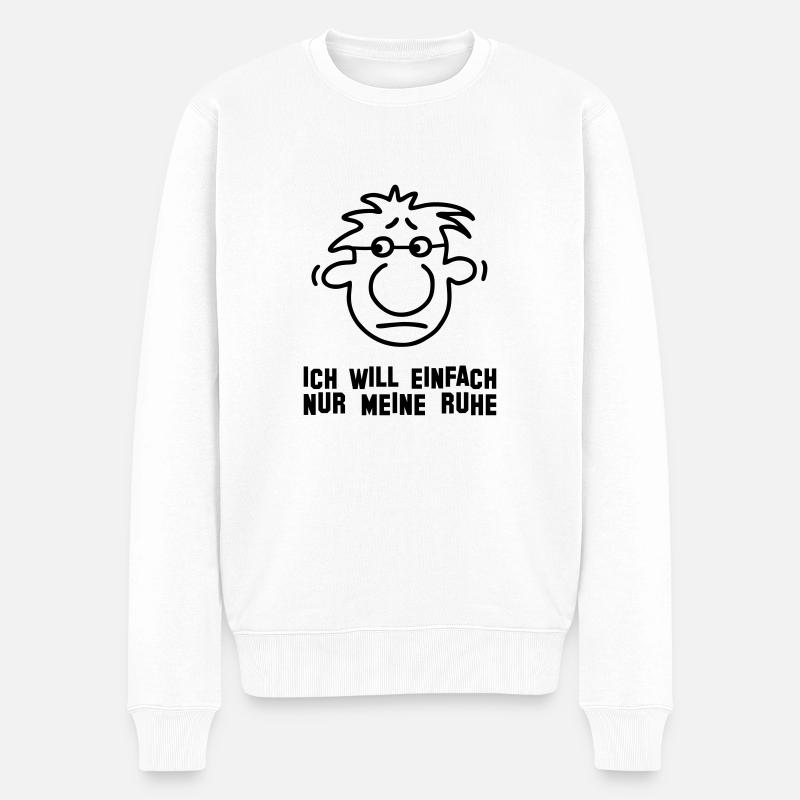 Ich will meine Ruhe - Männer Premium Bio Pullover - Weiß