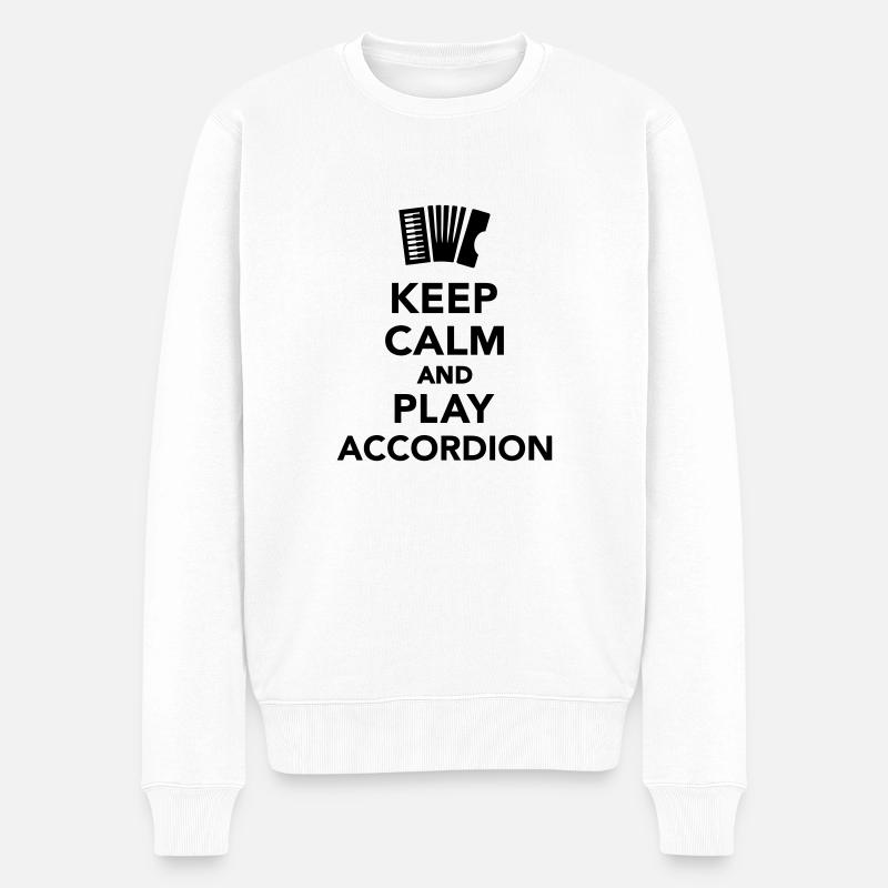 Akkordeon - Männer Premium Bio Pullover - Weiß
