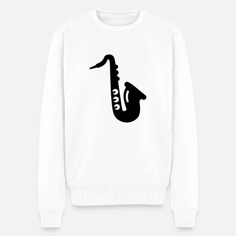 Saxophone - Pull Premium bio Homme - blanc