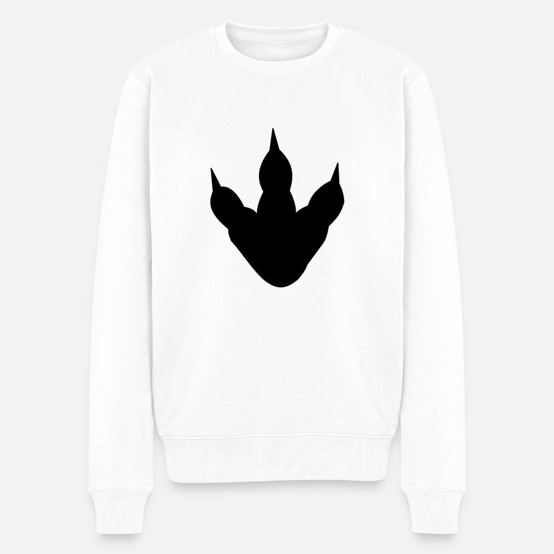 Dinosaurierabdruck, Dinosaurierspuren - Männer Premium Bio Pullover - Weiß
