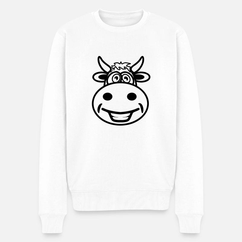 Vache drôle mignon - Pull Premium bio Homme - blanc