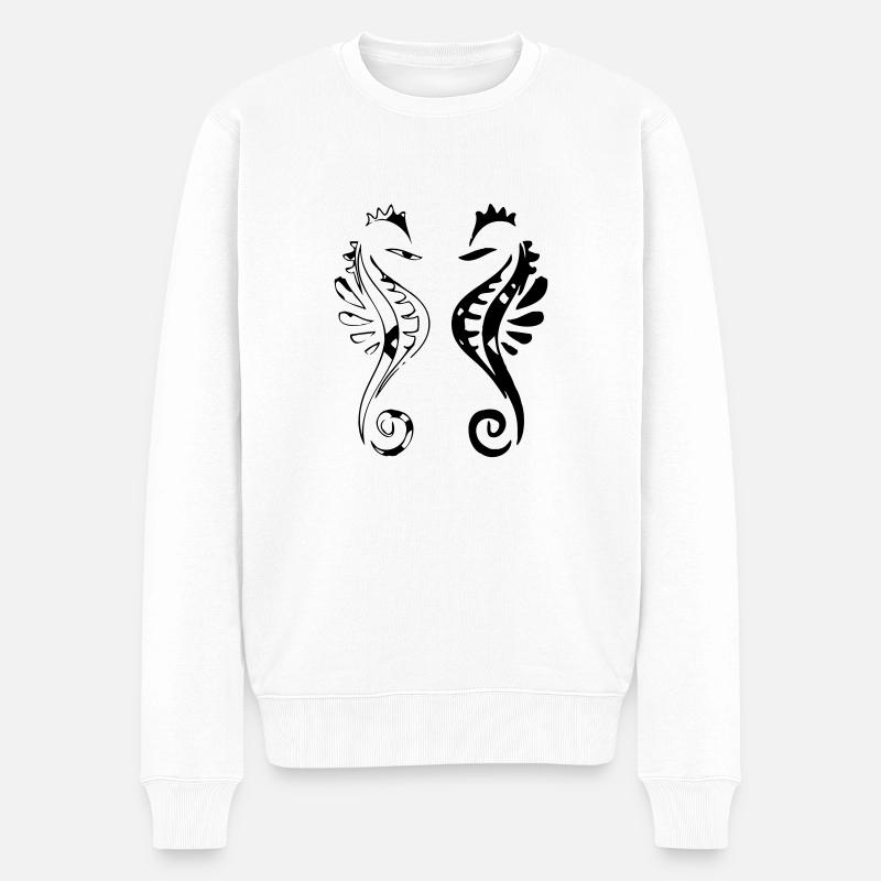 Conception de l'hippocampe - Pull Premium bio Homme - blanc