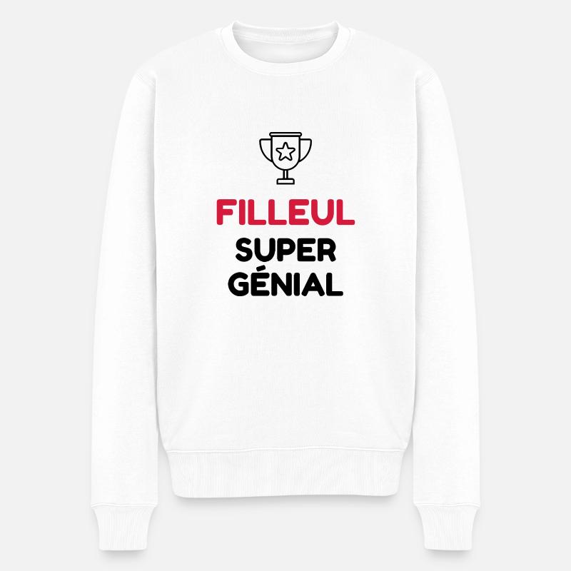 Filleul / Filleule / Parrain / Marraine / Bébé - Pull Premium bio Homme - blanc