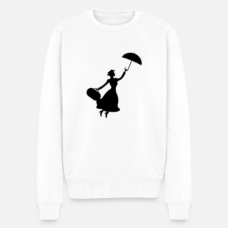 frau_regenschirm_01 - Pull Premium bio Homme - blanc
