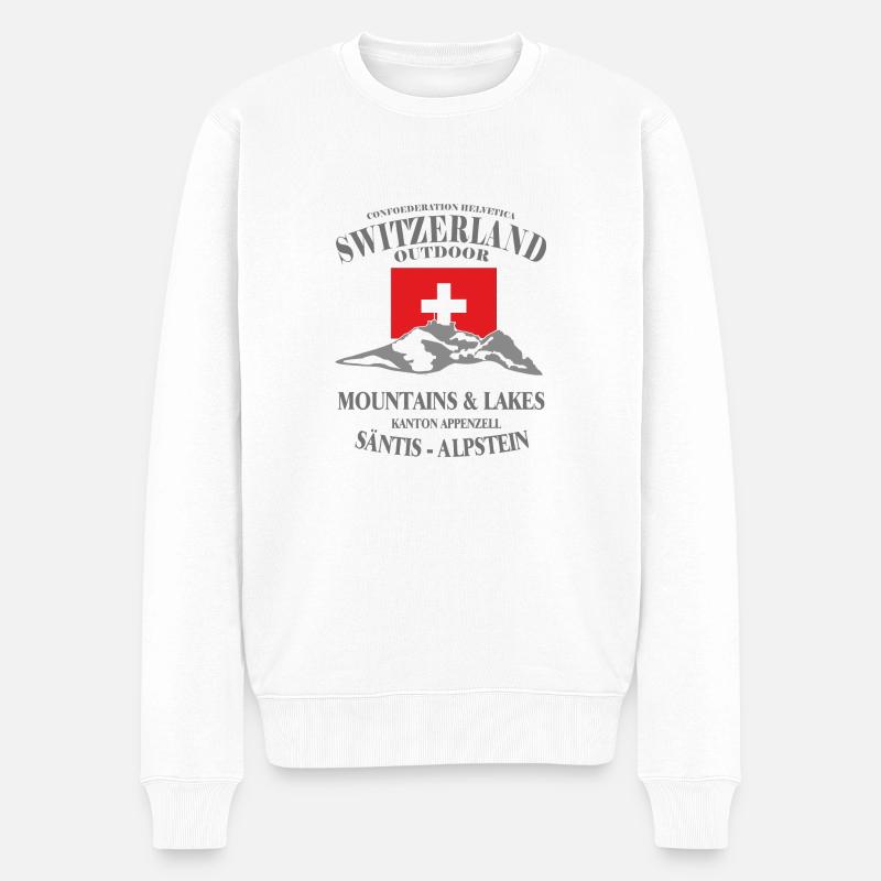 säntis, appenzell, schweiz, Suisse, alpstein - Männer Premium Bio Pullover - Weiß