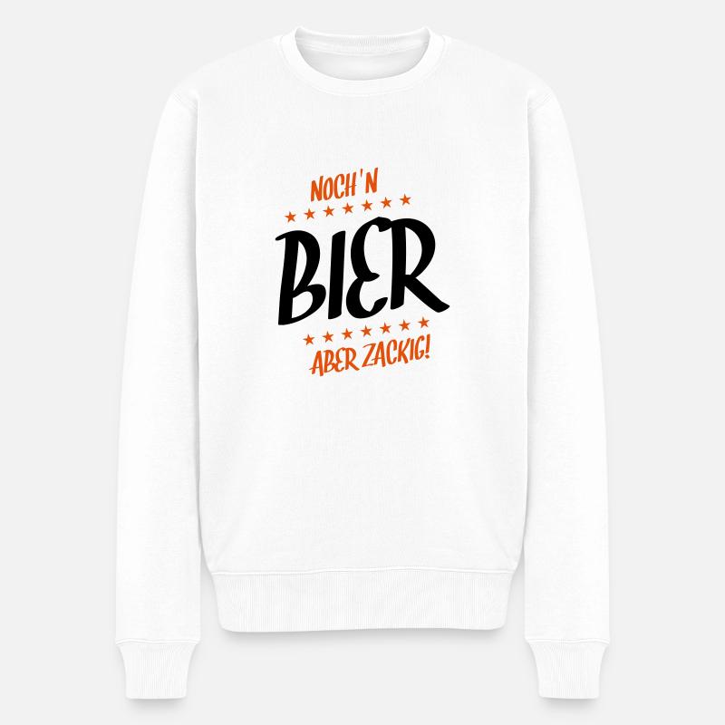 noch ein bier zackig - Männer Premium Bio Pullover - Weiß