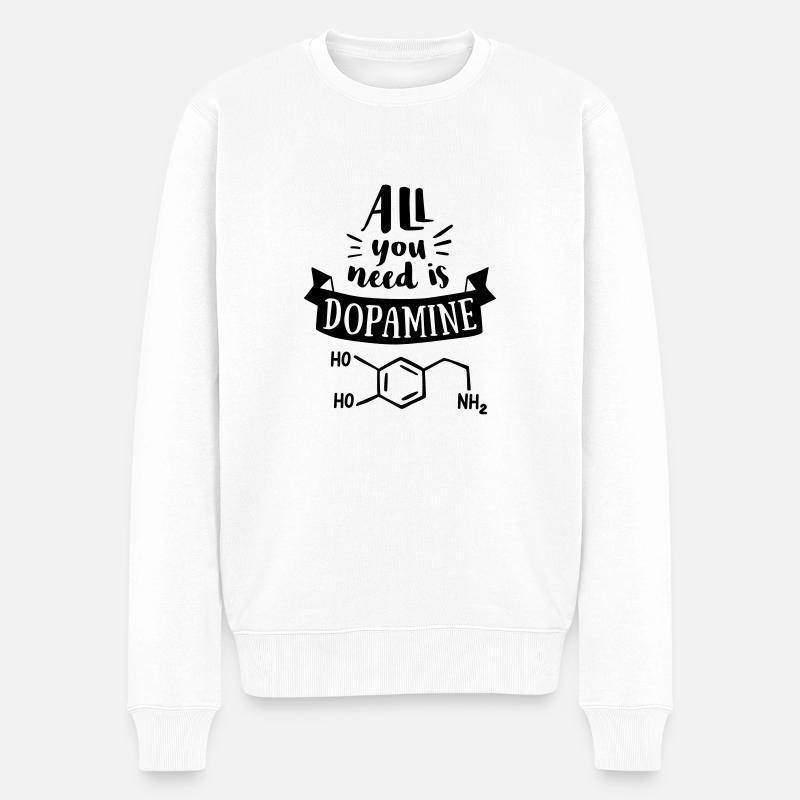 dopomine - Männer Premium Bio Pullover - Weiß