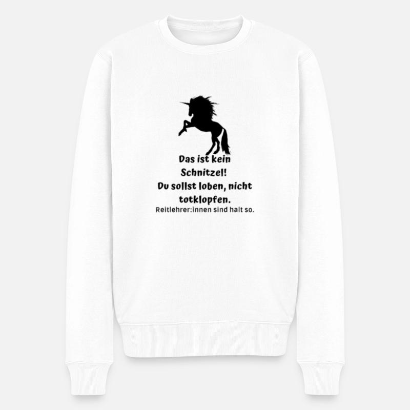 Loben, nicht totklopfen! - Männer Premium Bio Pullover - Weiß