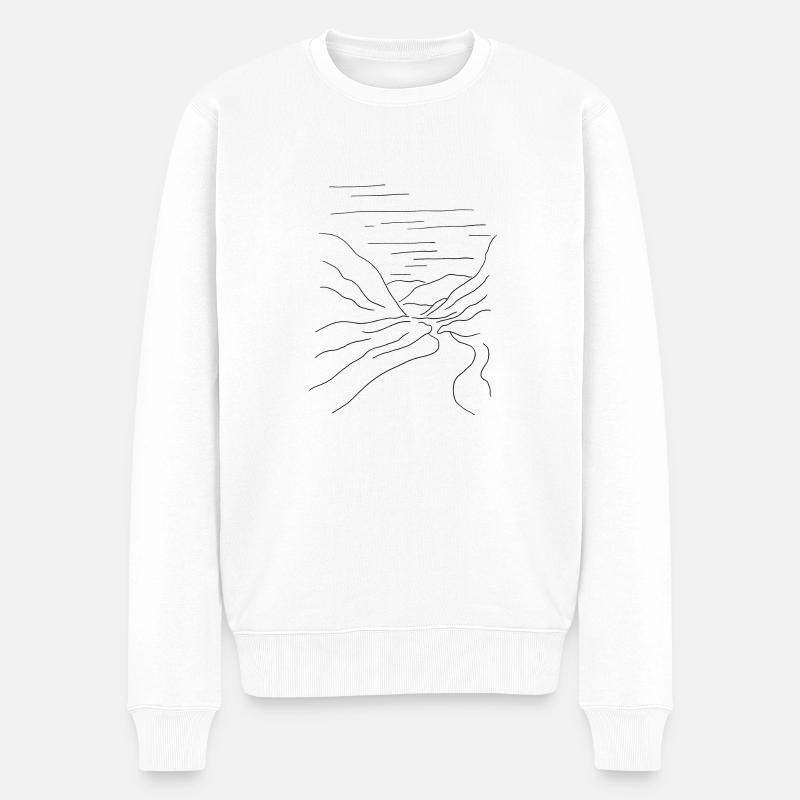 Bergtal mit Fluss - Männer Premium Bio Pullover - Weiß