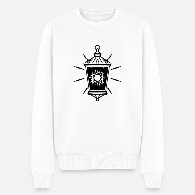 Sonnen Laterne - Männer Premium Bio Pullover - Weiß