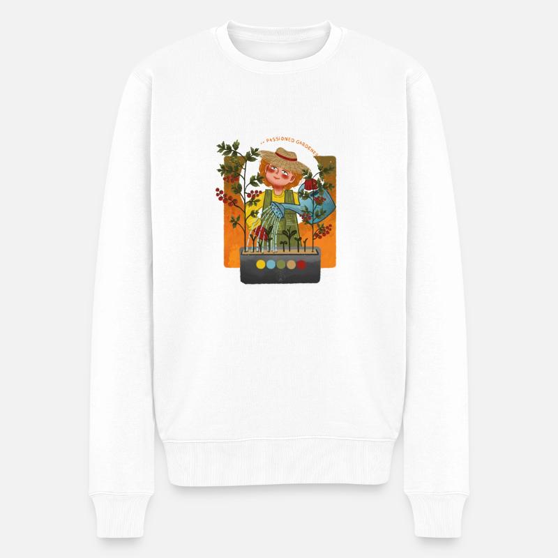 Hobby Gärtner :D - Männer Premium Bio Pullover - Weiß