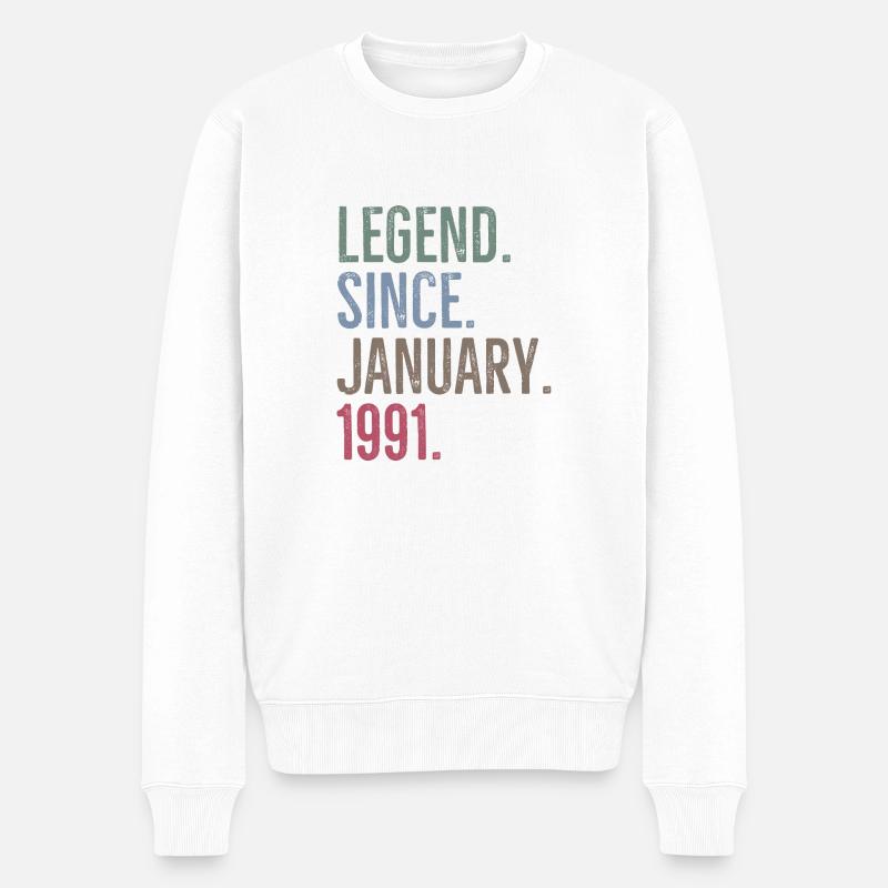 Legende seit Januar 1991 - Männer Premium Bio Pullover - Weiß