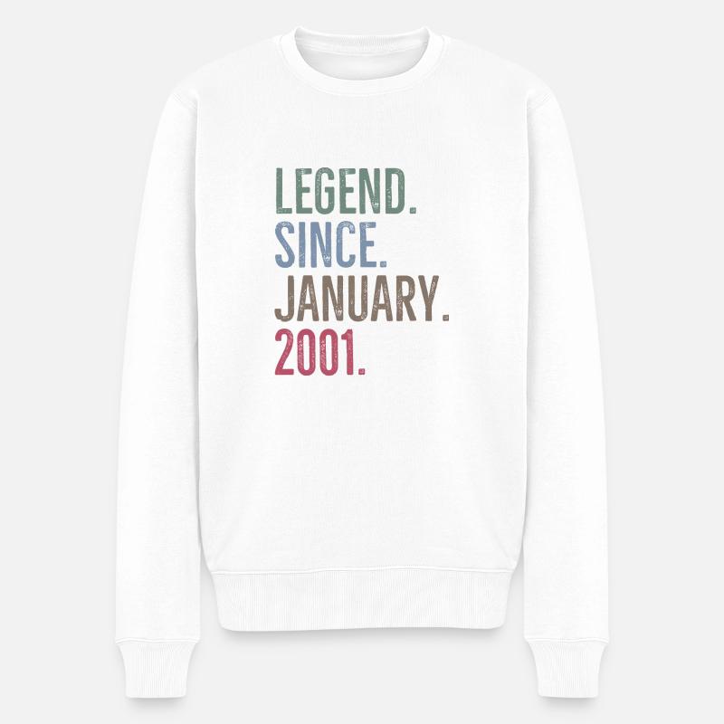 Legende seit Januar 2001 - Männer Premium Bio Pullover - Weiß
