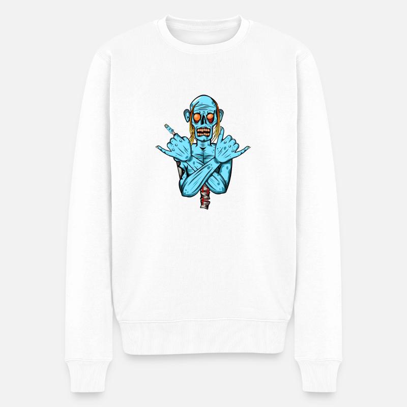 zombie - halloween - Pull Premium bio Homme - blanc