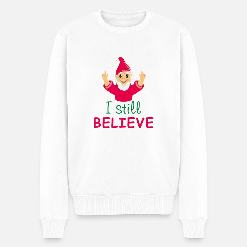 Gnome heureux. Je crois toujours - Pull Premium bio Homme - blanc