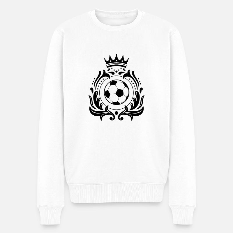 Fußball Soccer - Männer Premium Bio Pullover - Weiß