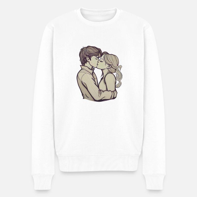 Joli baiser de couple - Pull Premium bio Homme - blanc
