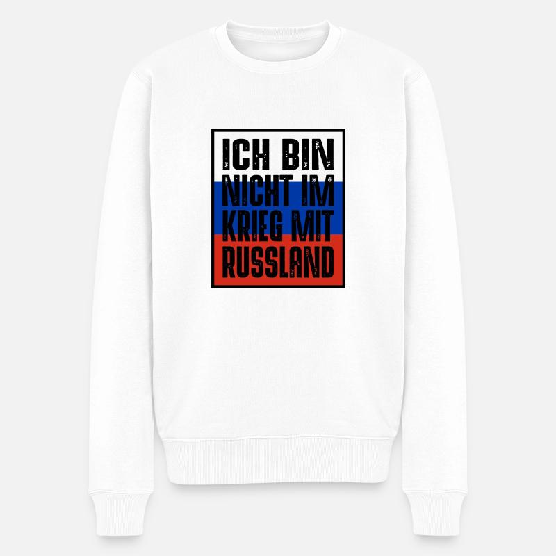 Russland - Männer Premium Bio Pullover - Weiß