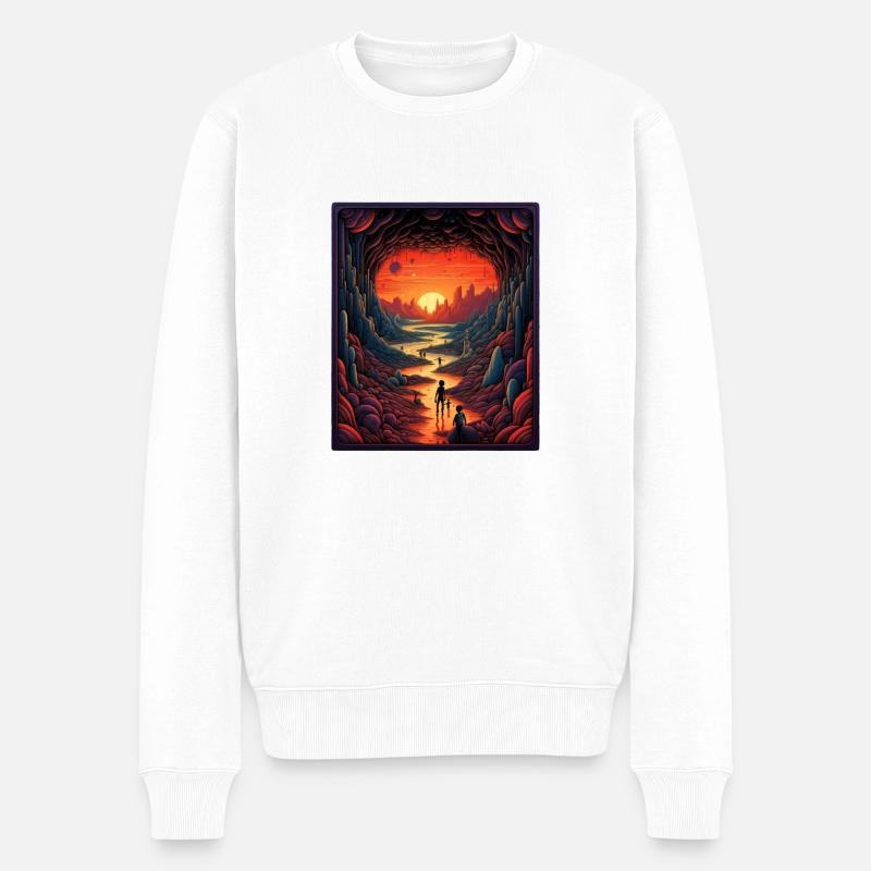 Magische Reise - Männer Premium Bio Pullover - Weiß