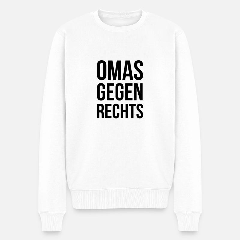 OMAS GEGEN RECHTS - Männer Premium Bio Pullover - Weiß