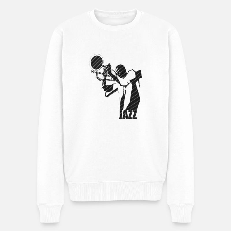 Zeitgenössischer Jazz - Männer Premium Bio Pullover - Weiß