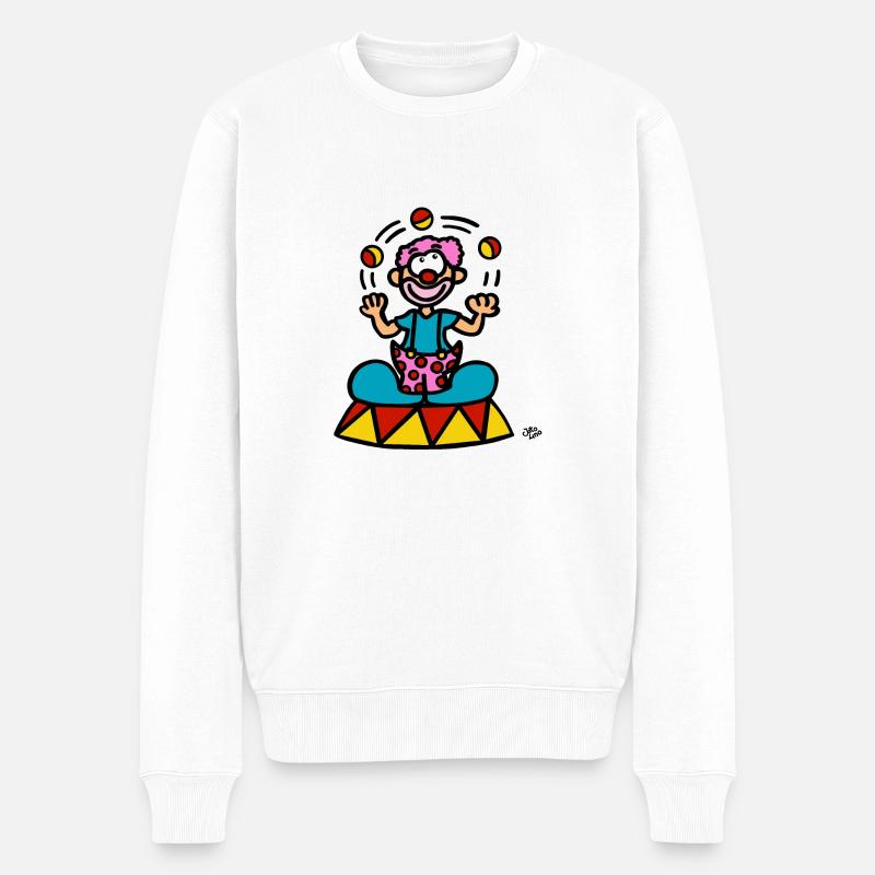 Ein Clown - Männer Premium Bio Pullover - Weiß