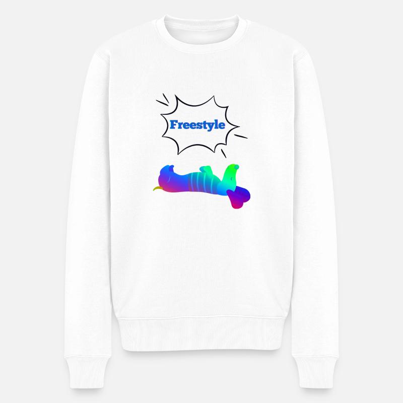 Freestyle Dackel - Männer Premium Bio Pullover - Weiß