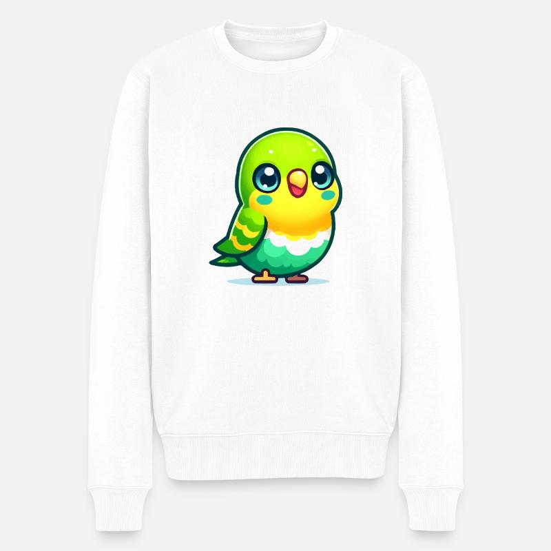 Wellensittich - Männer Premium Bio Pullover - Weiß