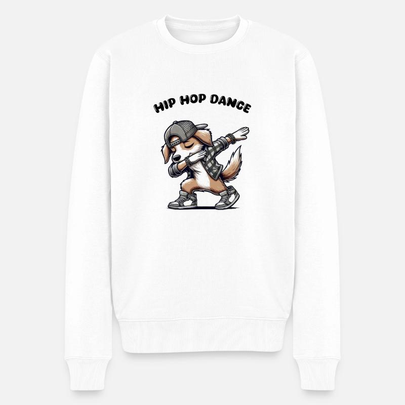 hund dabbing comic - Männer Premium Bio Pullover - Weiß