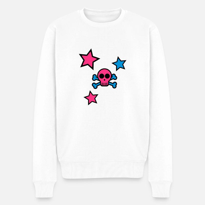 skull - Männer Premium Bio Pullover - Weiß