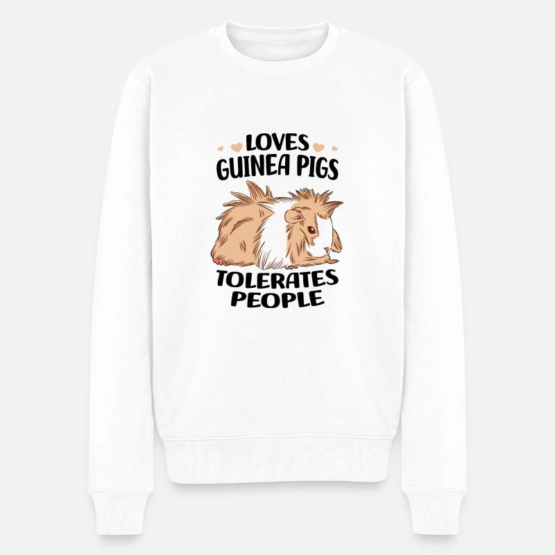 Meerschweinchen - Männer Premium Bio Pullover - Weiß