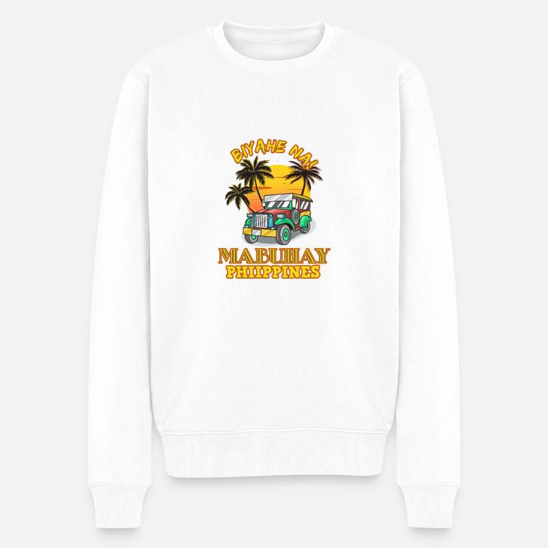 Philippinen Filipino Jeepney Mabuhay I Geschenk - Männer Premium Bio Pullover - Weiß