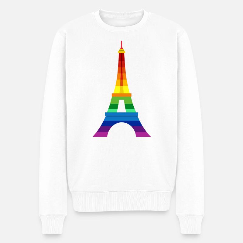 Eiffeltower - Männer Premium Bio Pullover - Weiß
