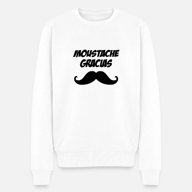moustache gracias - Pull Premium bio Homme - blanc